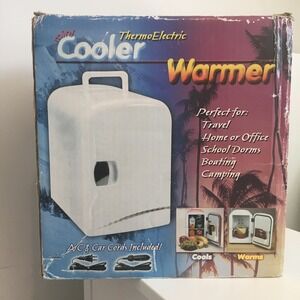 Mini Thermoelectric Cooler/Warmer Vintage White No Car Adapter
